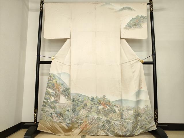 平和屋着物●訪問着 作家物 長府練塀 金彩 正絹 逸品 AABI7086ck