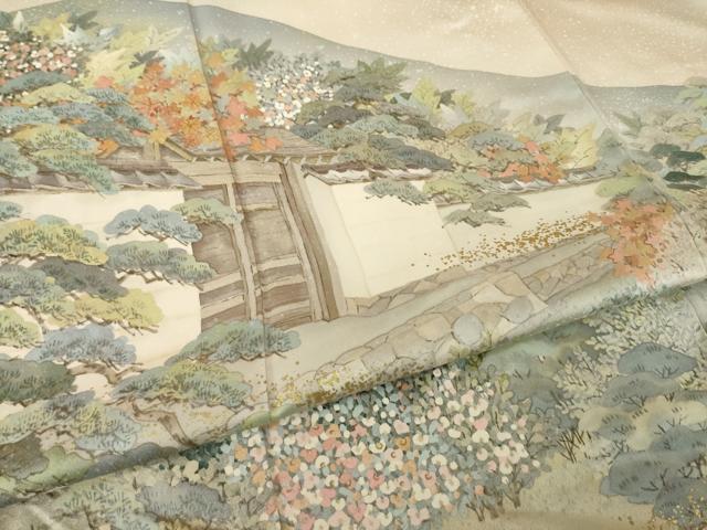 平和屋着物●訪問着 作家物 長府練塀 金彩 正絹 逸品 AABI7086ck