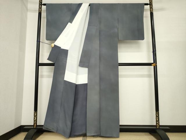 平和屋着物●染色作家 斉藤三才 小紋 霞文 暈し染め 正絹 逸品 AABI7091ck