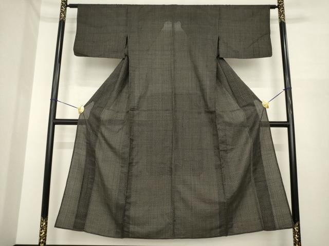 平和屋着物*夏物 紬 十字絣 正絹 逸品 AABI7110ck