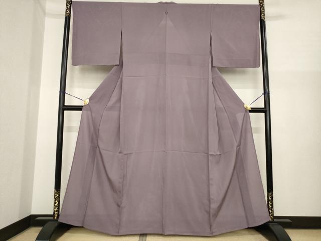 平和屋着物*夏物 色無地 絽 葡萄鼠色 正絹 逸品 AABI7120ck