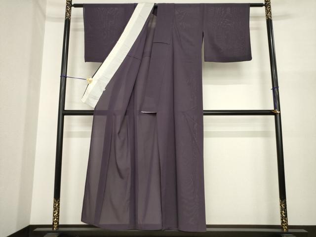 平和屋着物*夏物 色無地 絽 黒紅色 正絹 逸品 AABI7121ck