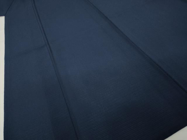 平和屋着物*夏物 色無地 絽縮緬 藍鉄色 正絹 逸品 AABI7138ck