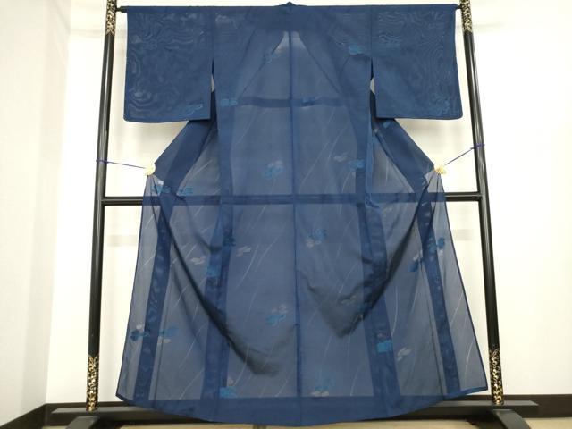 平和屋着物*夏物 小紋 舞花紋紗 正絹 逸品 AABI7144ck