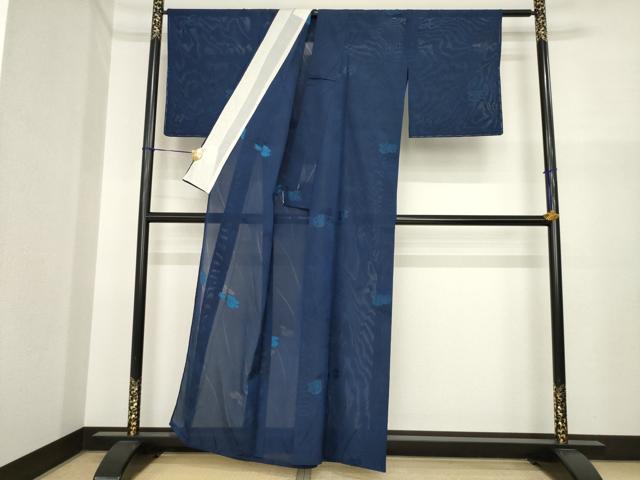 平和屋着物*夏物 小紋 舞花紋紗 正絹 逸品 AABI7144ck