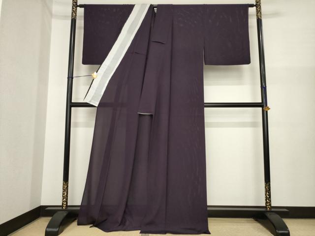 平和屋着物*夏物 色無地 絽 黒紅色 ロング丈 正絹 逸品 AABI7146ck