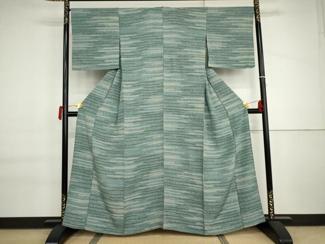 平和屋着物▽上質な小紋 単衣 霞文 正絹 逸品 AABI7163cs