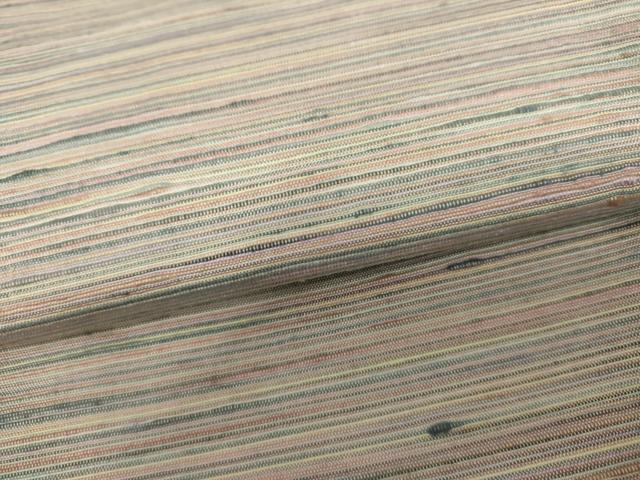 平和屋着物▽上質な紬 単衣 横段文 正絹 逸品 AABI7172cs