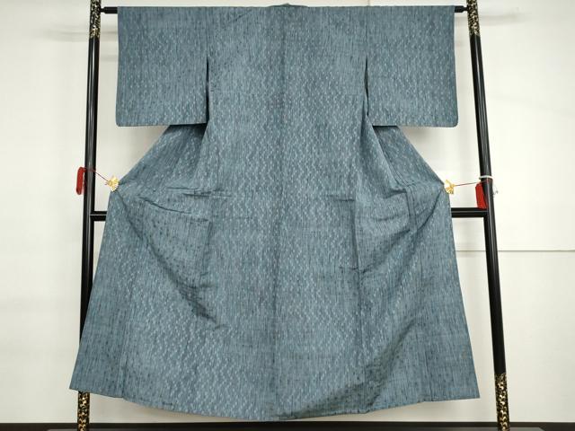 平和屋着物▽上質な紬 単衣 縞 正絹 逸品 AABI7174cs