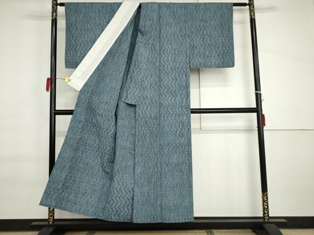 平和屋着物▽上質な紬 単衣 縞 正絹 逸品 AABI7174cs