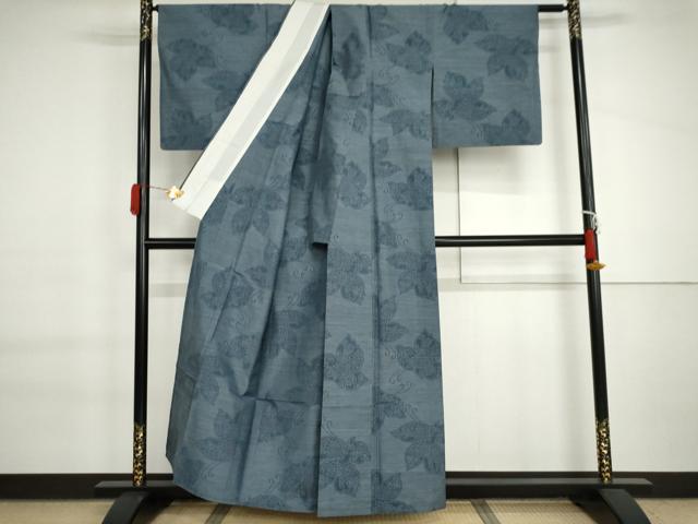 平和屋着物▽本場大島紬 単衣 花蝶文 正絹 逸品 AABI7181cs