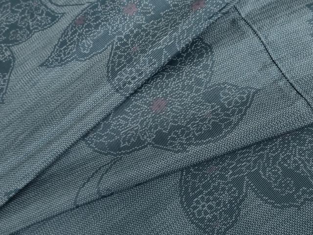 平和屋着物▽本場大島紬 単衣 花蝶文 正絹 逸品 AABI7181cs