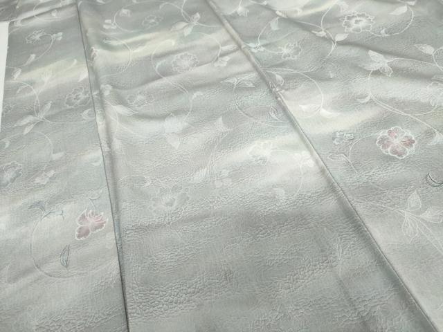 平和屋着物▽上質な小紋 単衣 地紋起こし 花唐草文 暈し染め 正絹 逸品 AABI7209cs