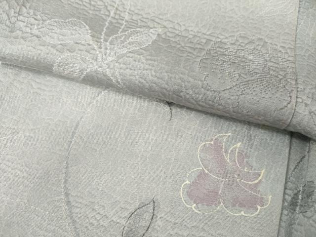平和屋着物▽上質な小紋 単衣 地紋起こし 花唐草文 暈し染め 正絹 逸品 AABI7209cs