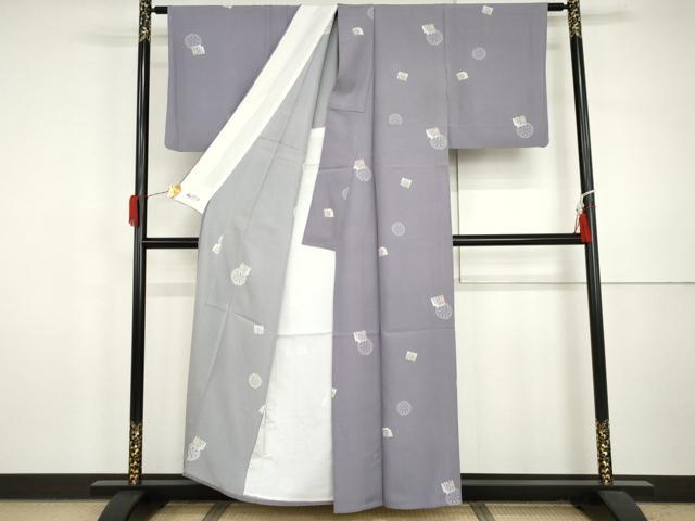 平和屋着物▽上質な小紋 単衣 桜源氏香 源氏車 やまと誂製 正絹 逸品 AABI7216cs