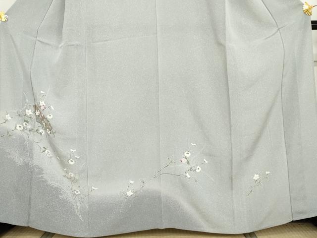 平和屋着物▽訪問着 単衣 友禅 地紙枝花文 暈し染め 正絹 逸品 AABI7222cs