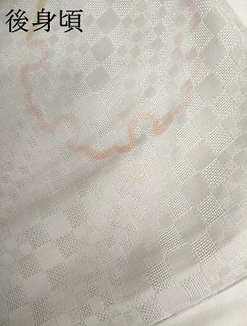 平和屋着物▽上質な小紋 単衣 和紗羅 紗織 手染め 雪輪文 反端付き 正絹 逸品 AABI7225cs