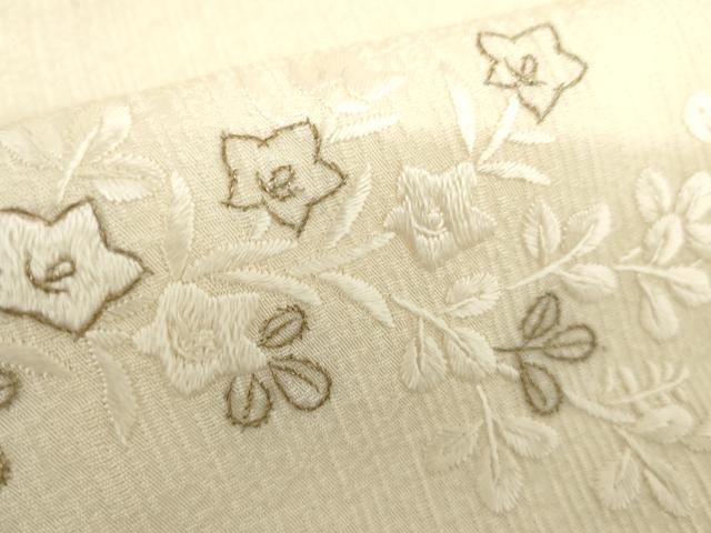 平和屋着物▽訪問着 単衣 総刺繍 枝花文 金糸 正絹 逸品 AABI7228cs