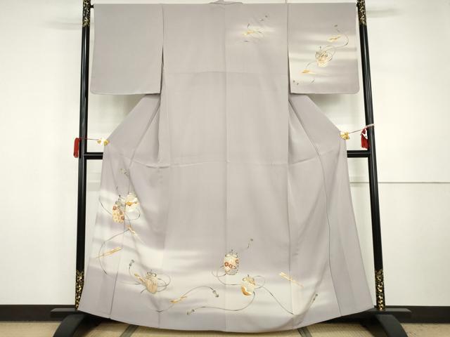 平和屋着物▽訪問着 単衣 仕覆文 暈し染め 金彩 正絹 逸品 未使用 AABI7233cs