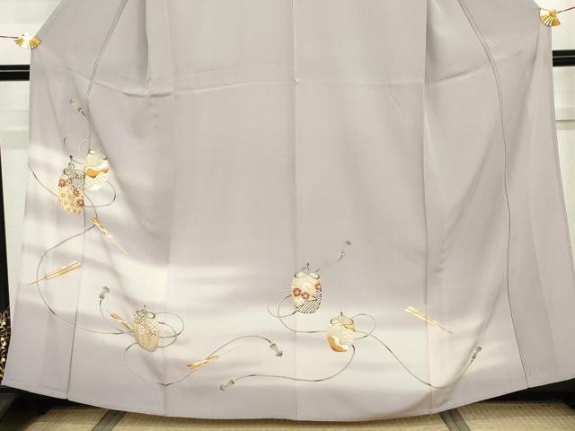 平和屋着物▽訪問着 単衣 仕覆文 暈し染め 金彩 正絹 逸品 未使用 AABI7233cs