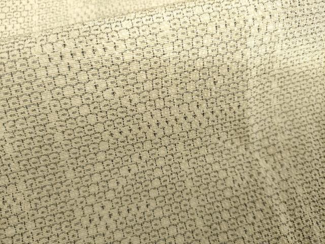 平和屋着物▽本塩沢 単衣 110亀甲 麻の葉間道 正絹 逸品 AABI7238cs