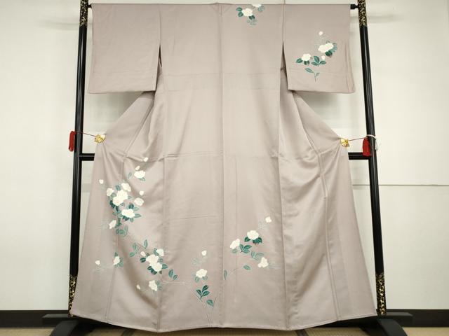 平和屋着物▽訪問着 単衣 枝花文 正絹 逸品 AABI7241cs