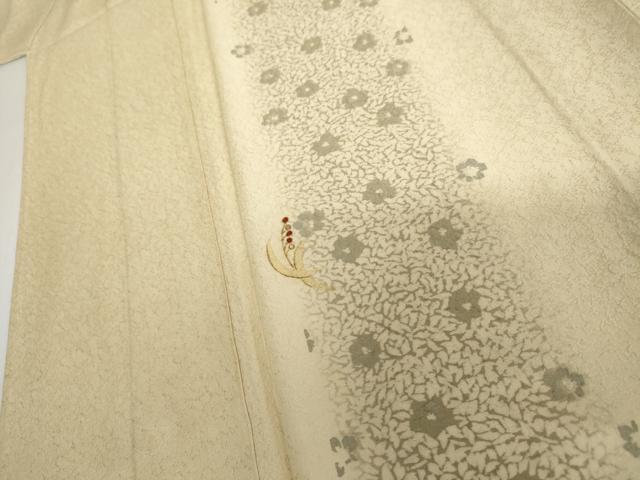 平和屋着物▽訪問着 単衣 刺繍 舞花間道 暈し染め 金糸 銀彩 正絹 逸品 AABI7242cs