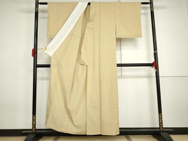 平和屋着物▽上質な色無地 単衣 蒸栗色 正絹 逸品 AABI7250cs