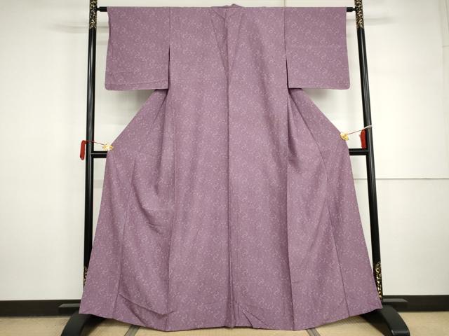 平和屋着物▽上質な小紋 単衣 更紗花唐草文 AABI7255cs