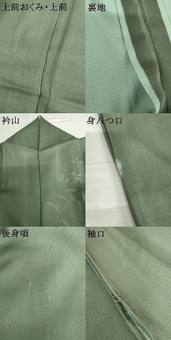 平和屋着物▽訪問着 無双 紗×絽 枝花文 暈し染め 正絹 逸品 AABI7260cs