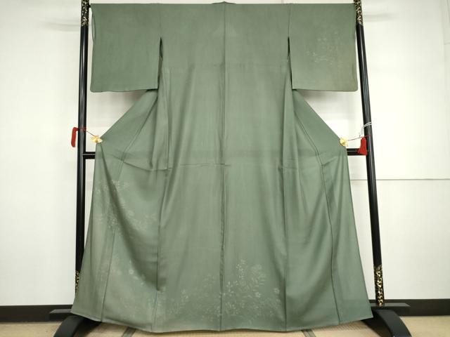 平和屋着物▽訪問着 無双 紗×絽 枝花文 暈し染め 正絹 逸品 AABI7260cs