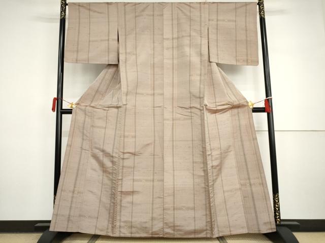 平和屋着物▽上質な紬 単衣 琉球絣文様 正絹 逸品 AABI7263cs