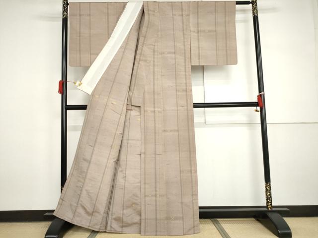 平和屋着物▽上質な紬 単衣 琉球絣文様 正絹 逸品 AABI7263cs