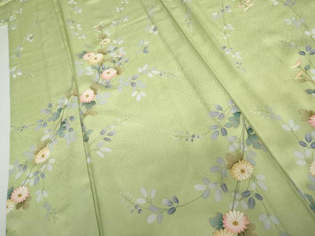 平和屋着物▽上質な小紋 単衣 枝花文 金彩 正絹 逸品 AABI7273cs