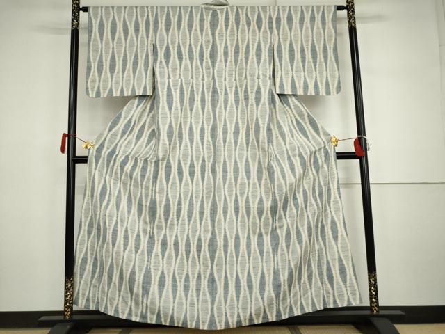 平和屋着物▽上質な紬 単衣 立涌文 正絹 逸品 AABI7279cs