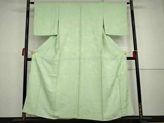 平和屋着物▽上質な色無地 単衣 破れ色紙地紋 裏葉柳色 そごう扱い 正絹 逸品 AABI7283cs