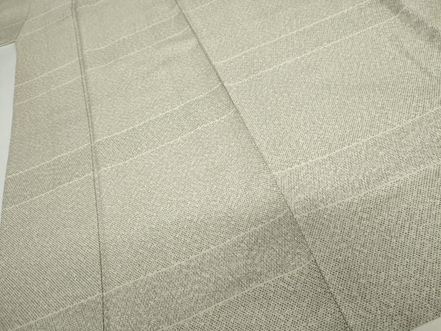 平和屋着物▽本塩沢 単衣 110亀甲 横段文 正絹 逸品 AABI7288cs