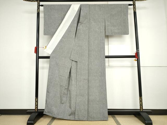 平和屋着物▽上質な紬 単衣 霞文 正絹 逸品 未使用 AABI7289cs