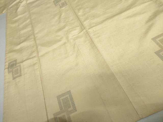 平和屋着物▽上質な紬 単衣 色紙重ね文 正絹 逸品 AABI7290cs