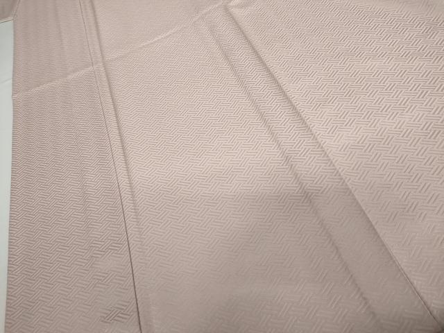 平和屋着物▽上質な色無地 単衣 檜垣地紋 紅藤色 正絹 逸品 AABI7292cs
