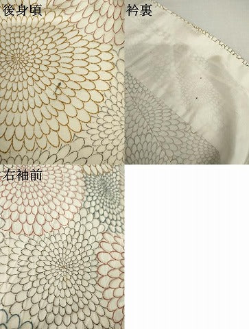 平和屋着物▽上質な小紋 単衣 菊尽くし 正絹 逸品 AABI7298cs