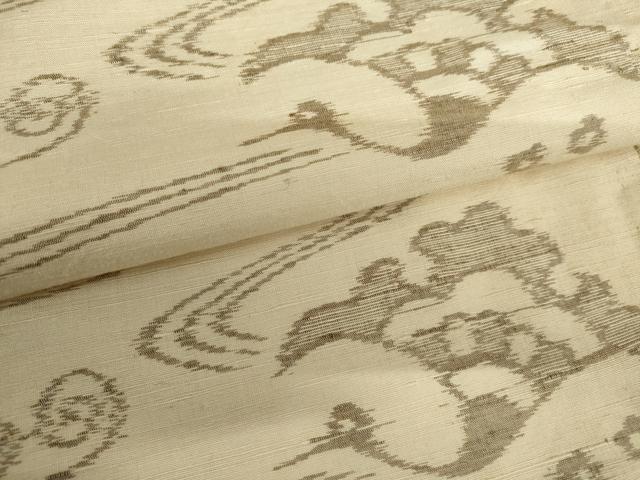 平和屋着物▽上質な紬 単衣 飛鶴流水文 正絹 逸品 AABI7299cs