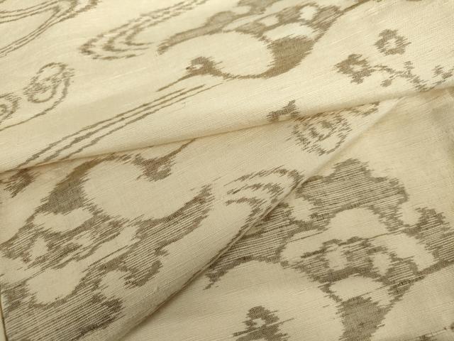 平和屋着物▽上質な紬 単衣 飛鶴流水文 正絹 逸品 AABI7299cs