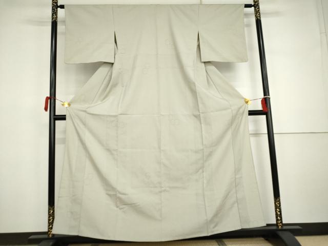 平和屋着物▽本塩沢 単衣 亀甲文 正絹 逸品 AABI7300cs