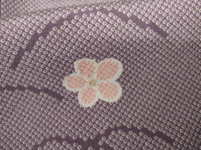 平和屋着物▽上質な小紋 単衣 芝梅文 正絹 逸品 AABI7307cs