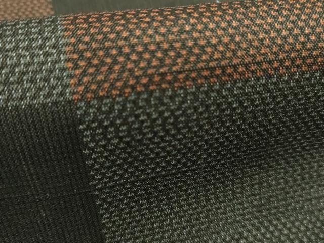 平和屋着物▽赤城紬 単衣 草木染工房 格子 黒地 証紙付き 正絹 逸品 AABI7312cs