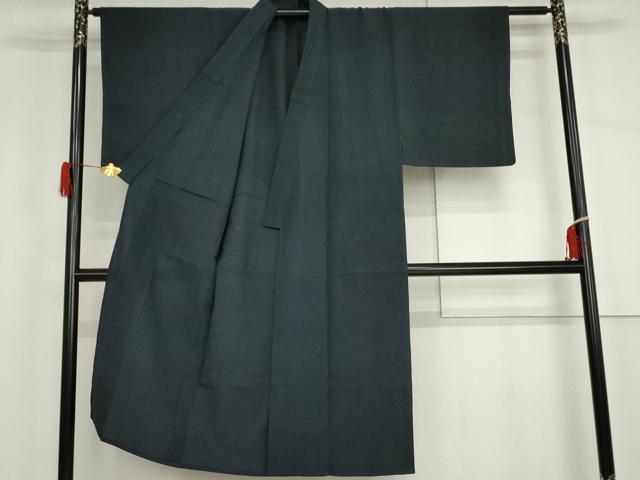 平和屋着物▽男性 本塩沢 単衣 130亀甲 正絹 逸品 AABI7313cs