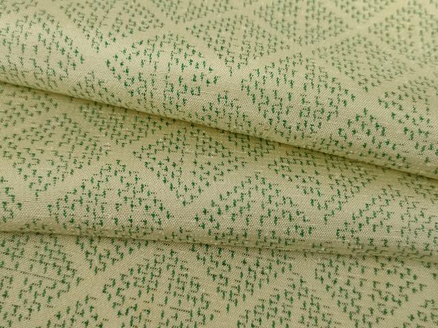 平和屋着物▽上質な紬 単衣 菱文 正絹 逸品 AABI7314cs