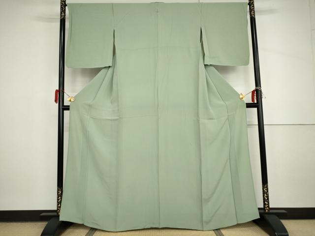 平和屋着物▽上質な色無地 単衣 薄青色 正絹 逸品 AABI7320cs