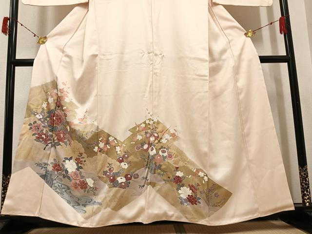 平和屋着物●訪問着 草花文 正絹 逸品 AABI7322ph